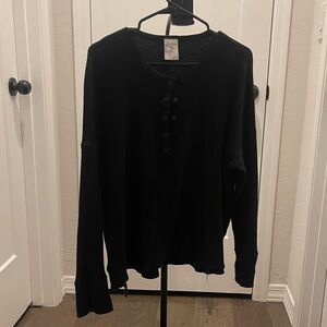 Aerie Offline black waffle long sleeve